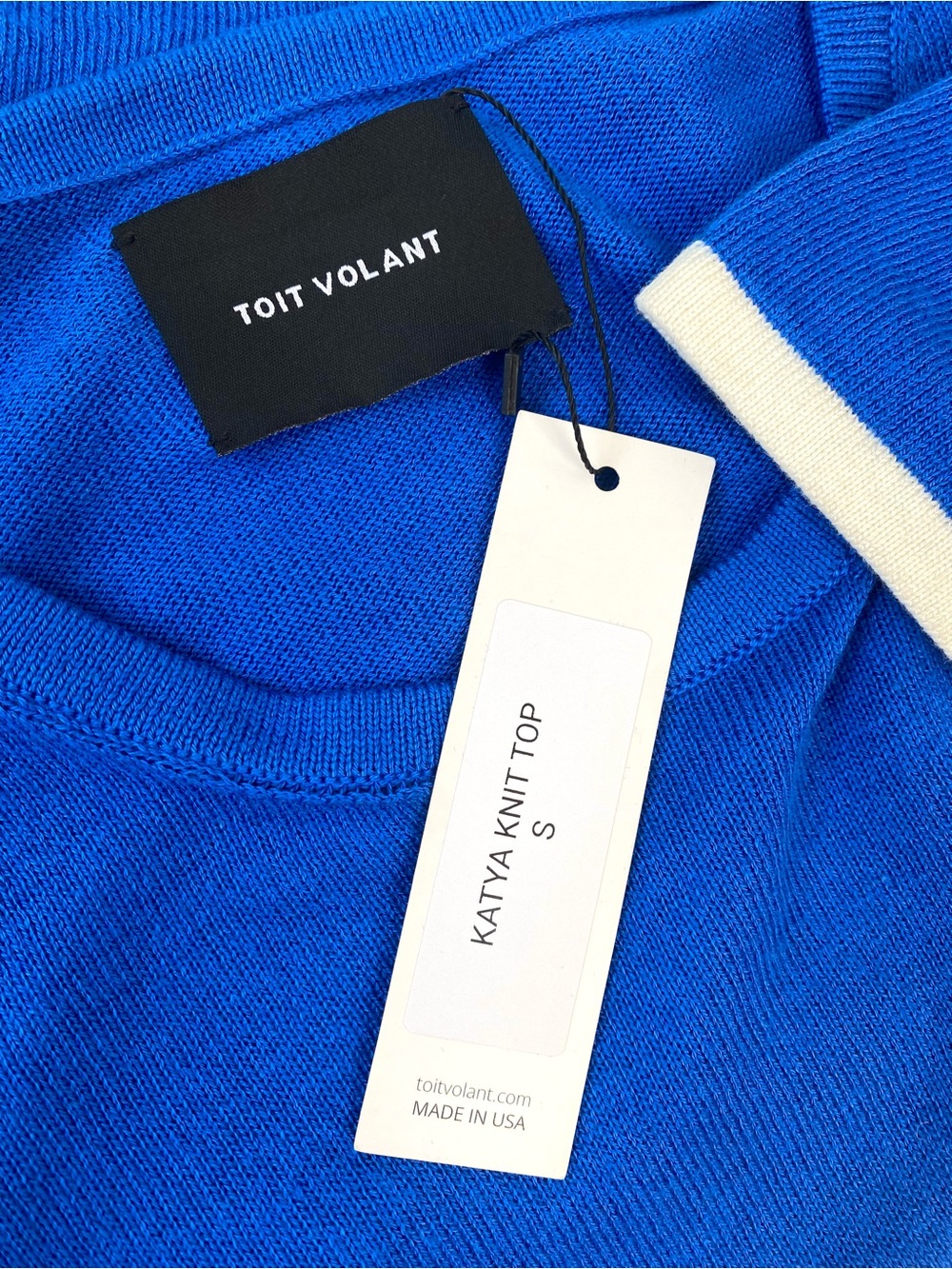 Toit Volant NWT Katya Knit Top in Cobalt Blue, Size S - Picture 6 of 8